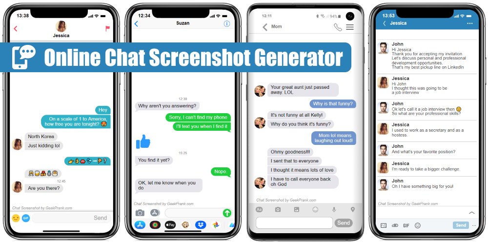 online chat sms messenger screenshot generator